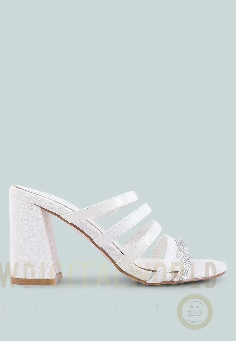 Peaches Strapped Rhinestone Embellished Sandals London Rag