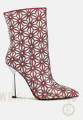 Precious Mirror Embellished High Ankle Boots London Rag
