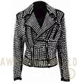 Women’s Gothic Punk Studded Leather Jacket Riders Republic UK