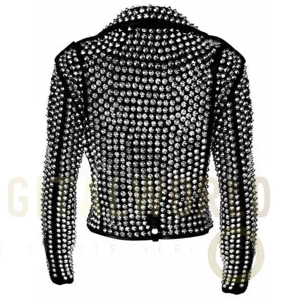 Women’s Gothic Punk Studded Leather Jacket Riders Republic UK