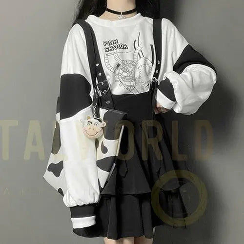 Vintage Women Gothic Punk Lolita Dress Casual High Waist Long Sleeve Yellow Angel