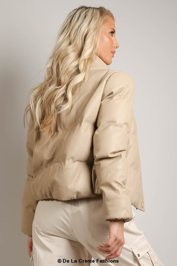 PU Boxy Puffer Jacket Rose Eleusis