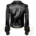 Women’s Punk Rock Black Studded & Spiked Leather Jacket Riders Republic UK