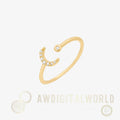 Cubic Crescent Moon Ring Nabi London