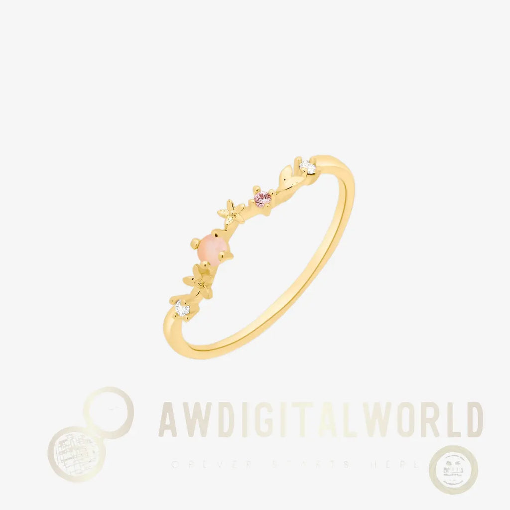 Rose quartz laurel ring Nabi London