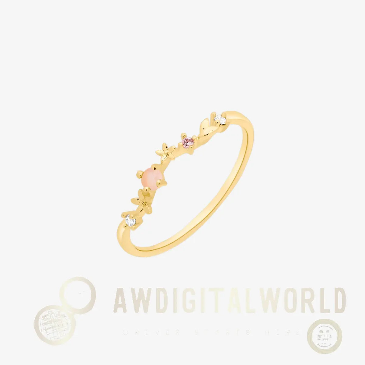 Rose quartz laurel ring Nabi London
