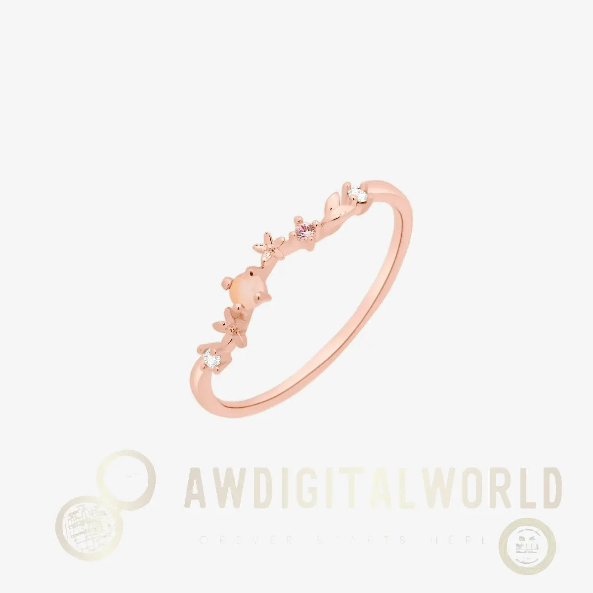 Rose quartz laurel ring Nabi London