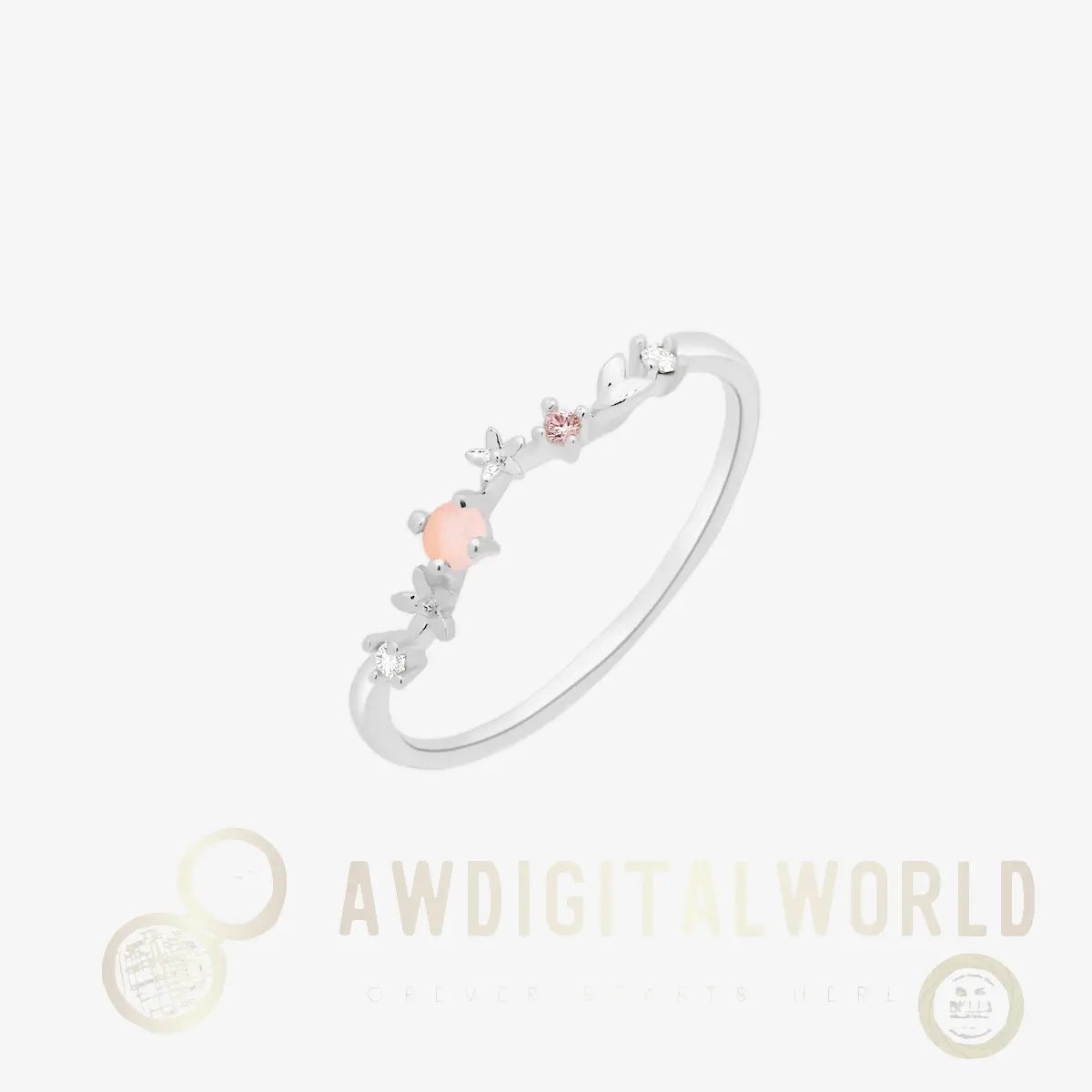 Rose quartz laurel ring Nabi London