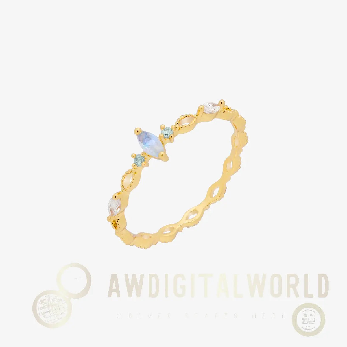 Moonstone Cubic Relay Ring Nabi London