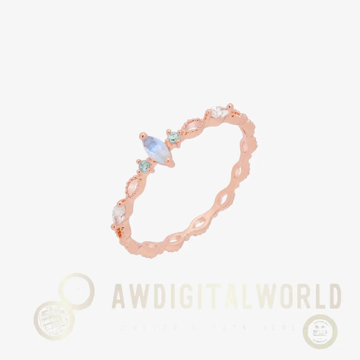 Moonstone Cubic Relay Ring Nabi London