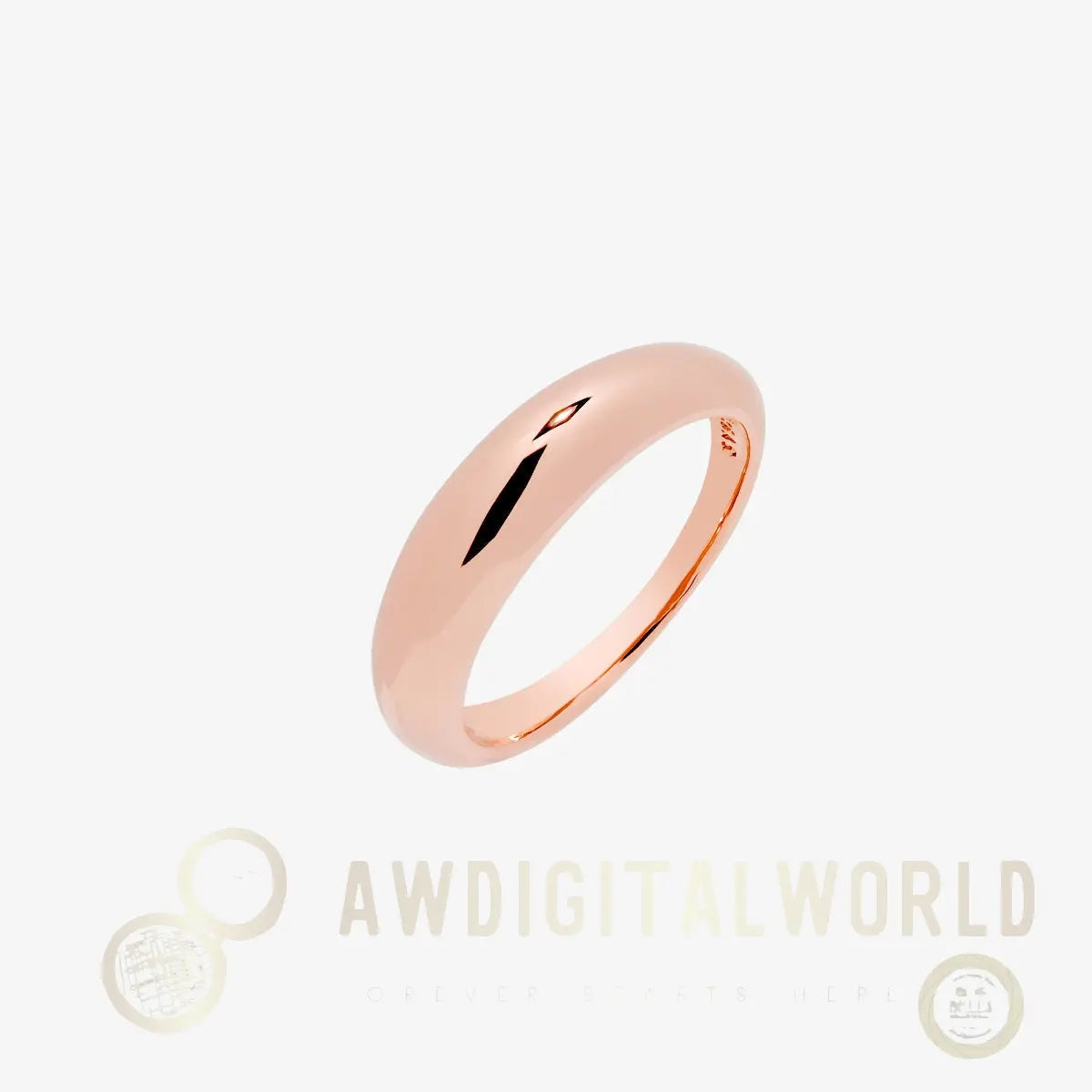 Oval Shaped Volumed Band Ring Nabi London