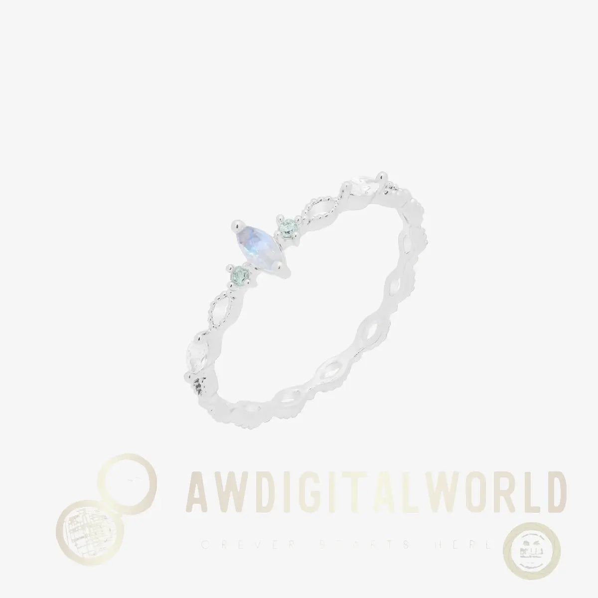 Moonstone Cubic Relay Ring Nabi London