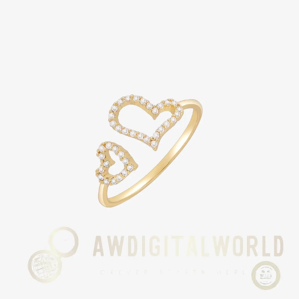 Double hearts ring Nabi London