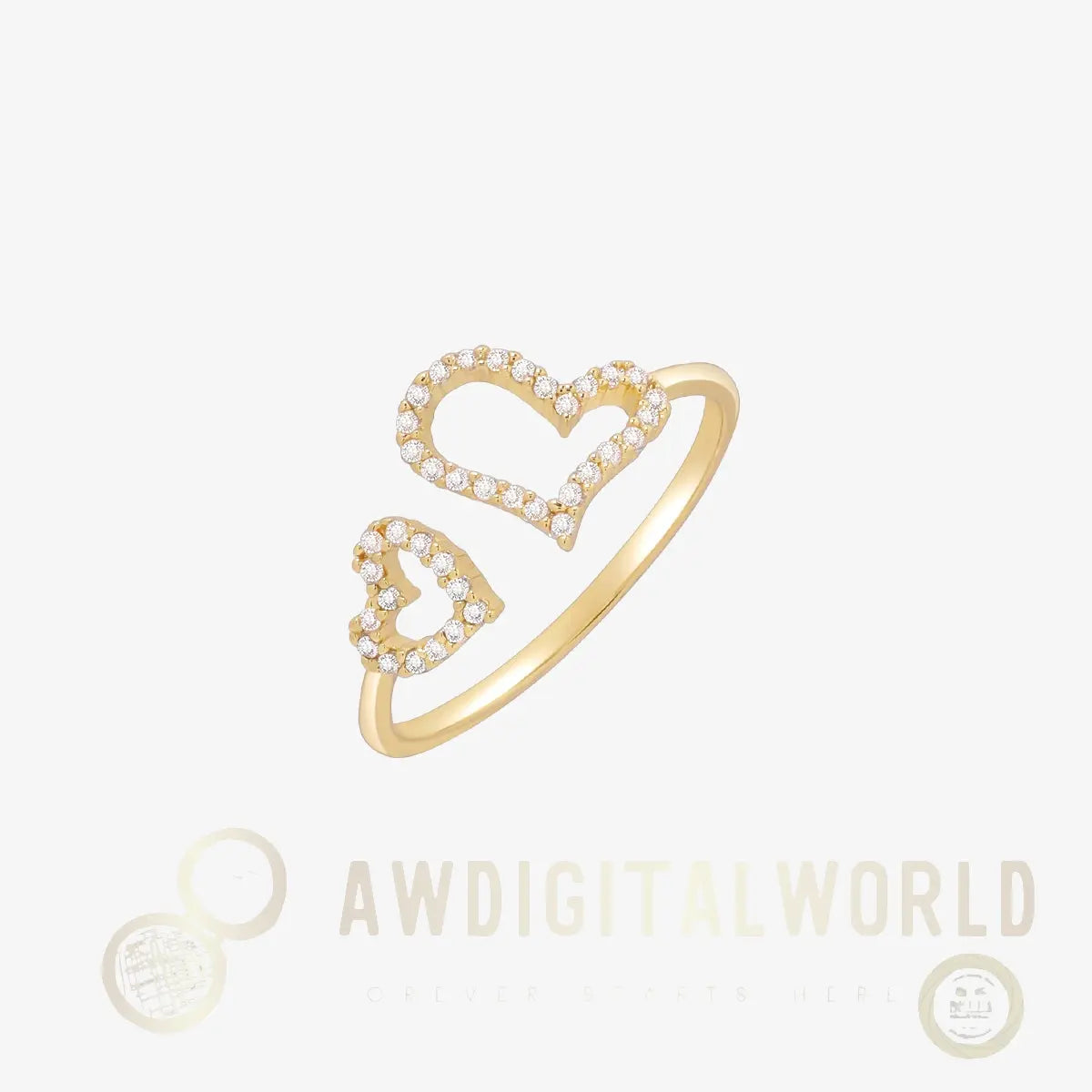 Double hearts ring Nabi London