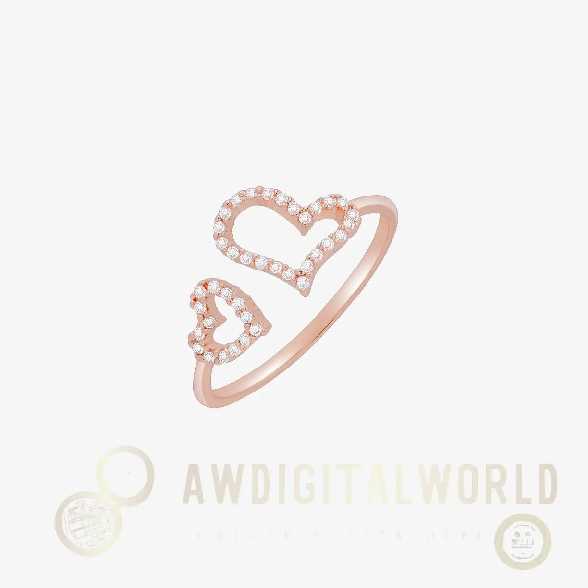Double hearts ring Nabi London