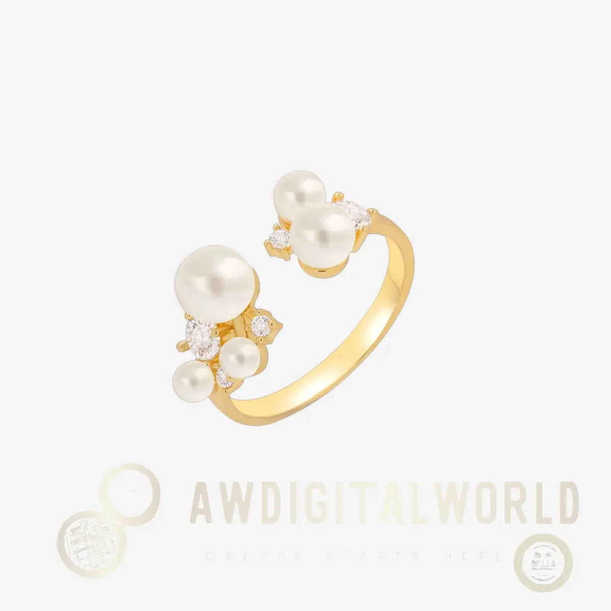 Pearl cubic ring Nabi London
