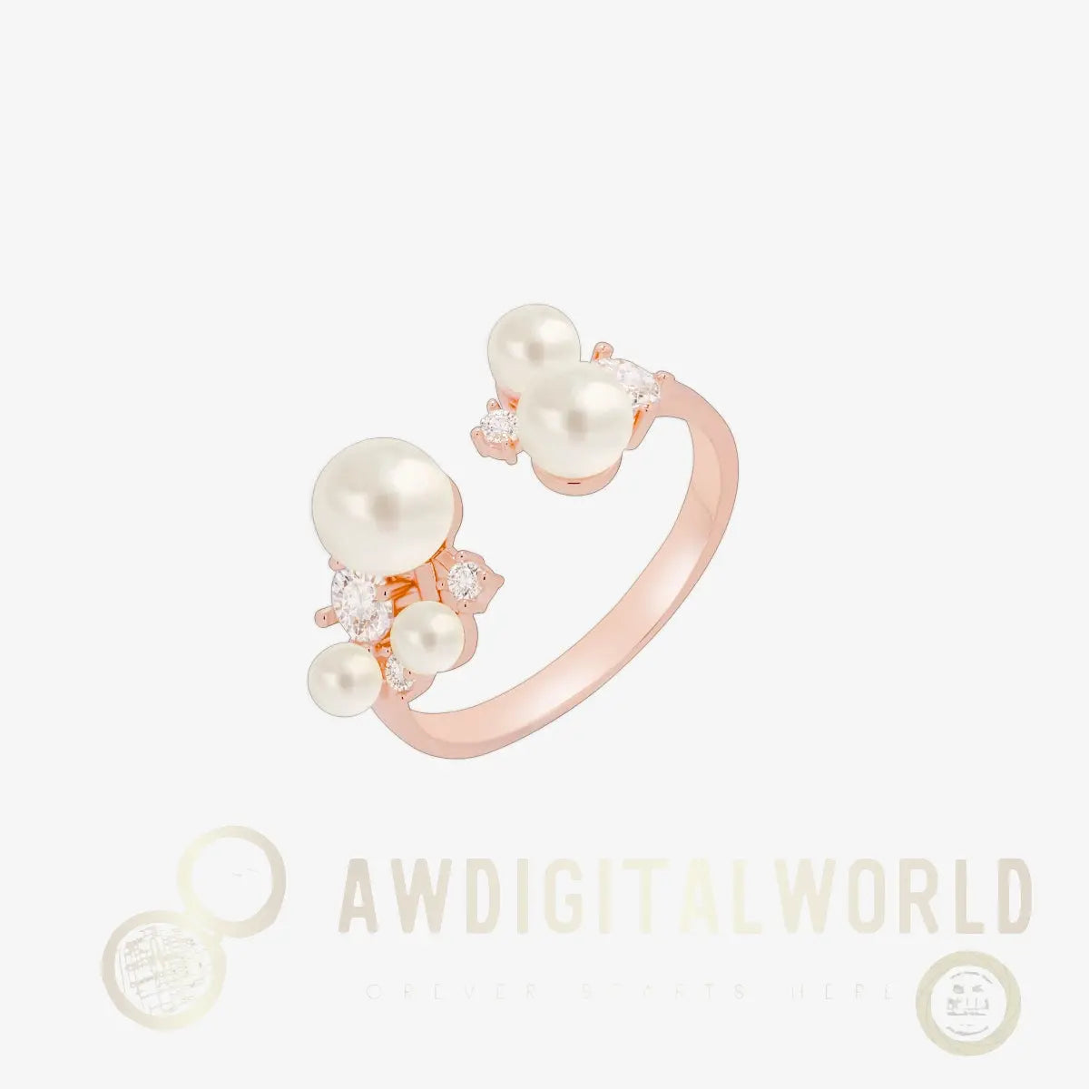 Pearl cubic ring Nabi London