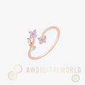 Moonstone flower branch ring Nabi London