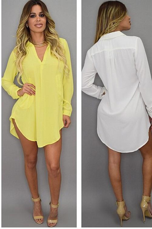Summer Sexy V Neck Short Beach Dress Chiffon White Mini Loose Casual T Jade