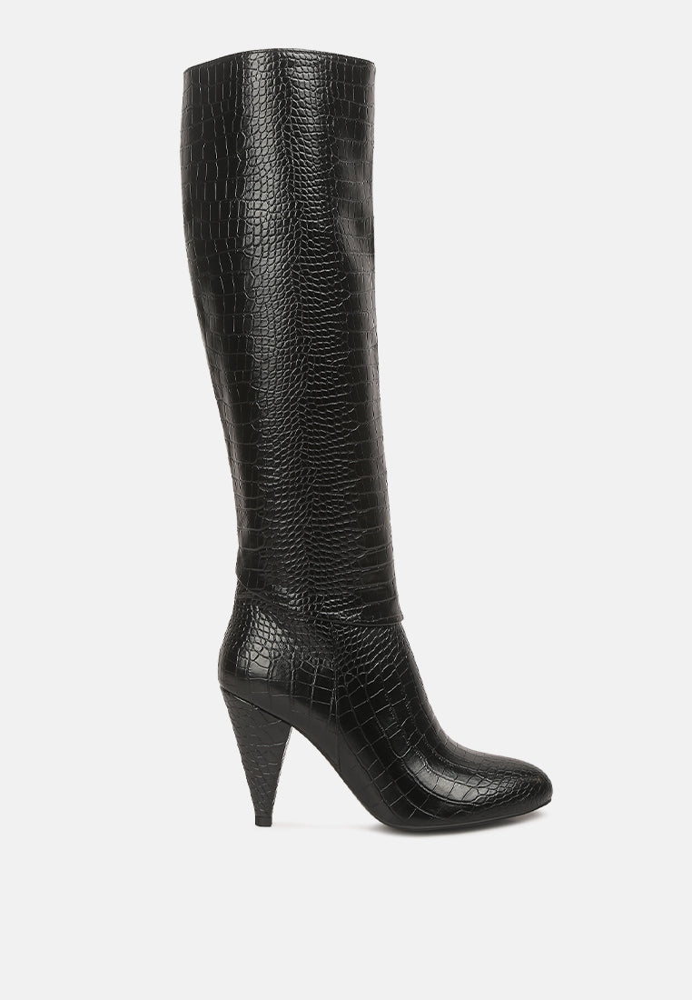 Rum Rolls Calf Croc Boots-5