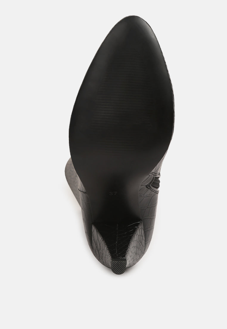 Rum Rolls Calf Croc Boots-1