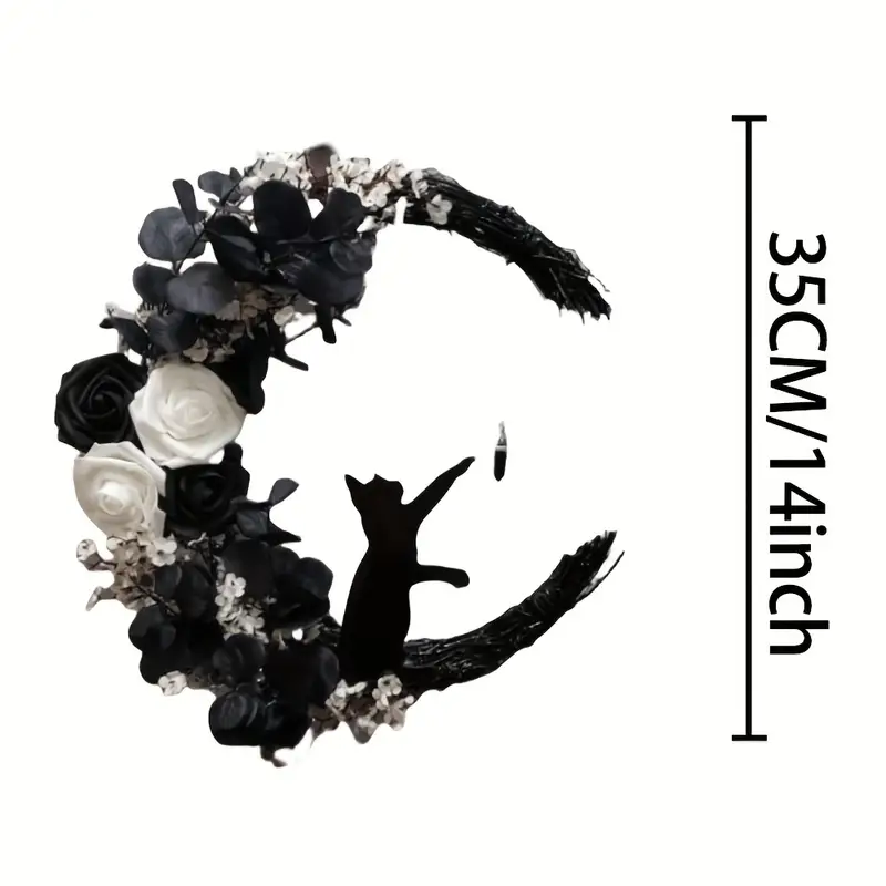 Gothic Cat Moon Wreath LPT