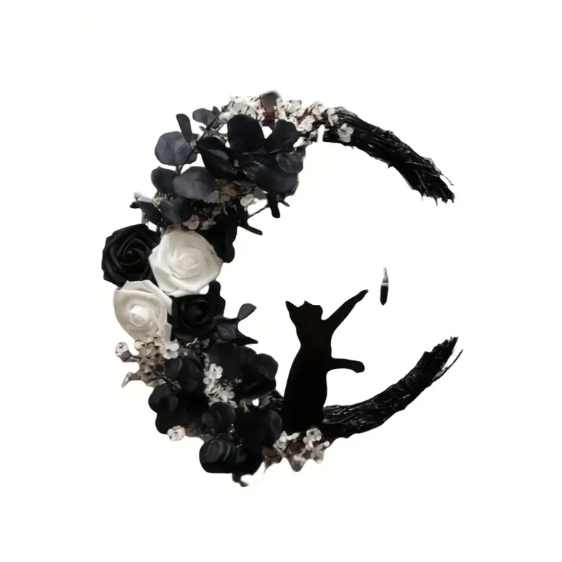 Gothic Cat Moon Wreath LPT