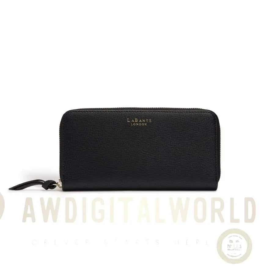 Serene Black Vegan Zip Around Wallet-0