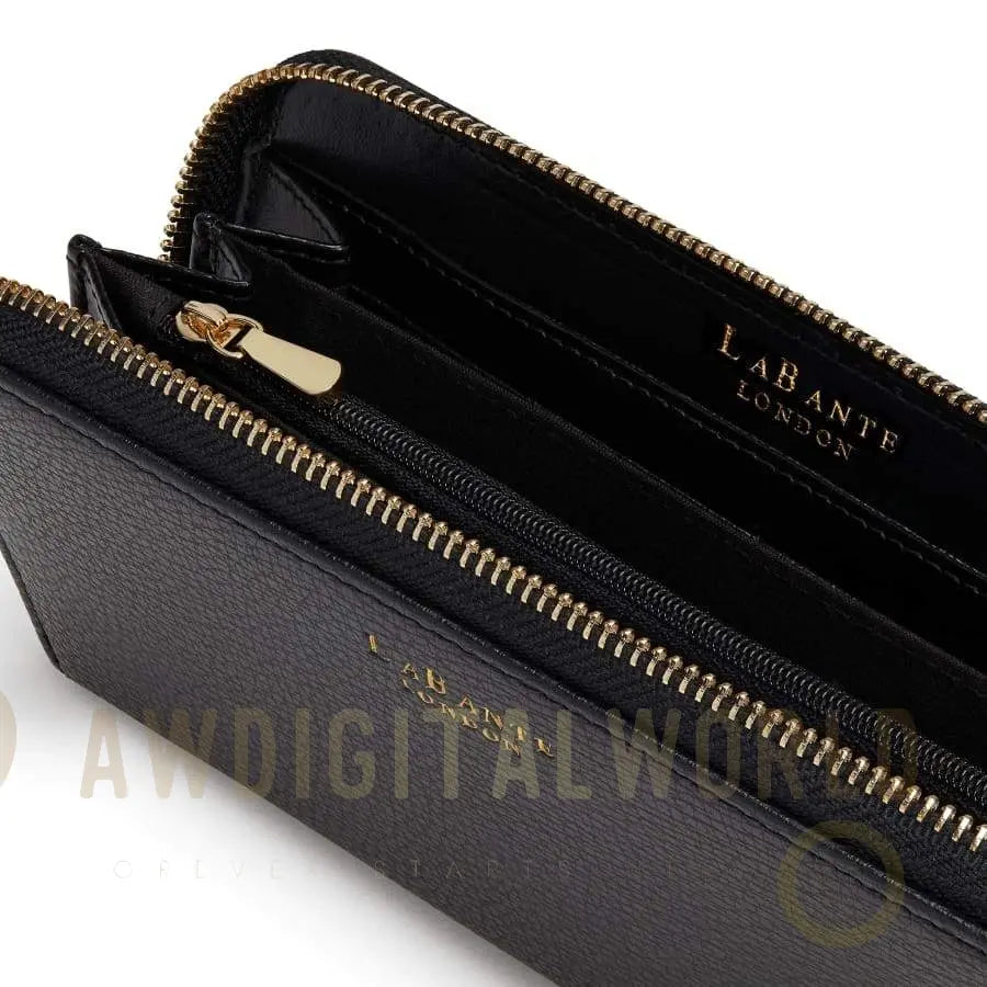 Serene Black Vegan Zip Around Wallet-3