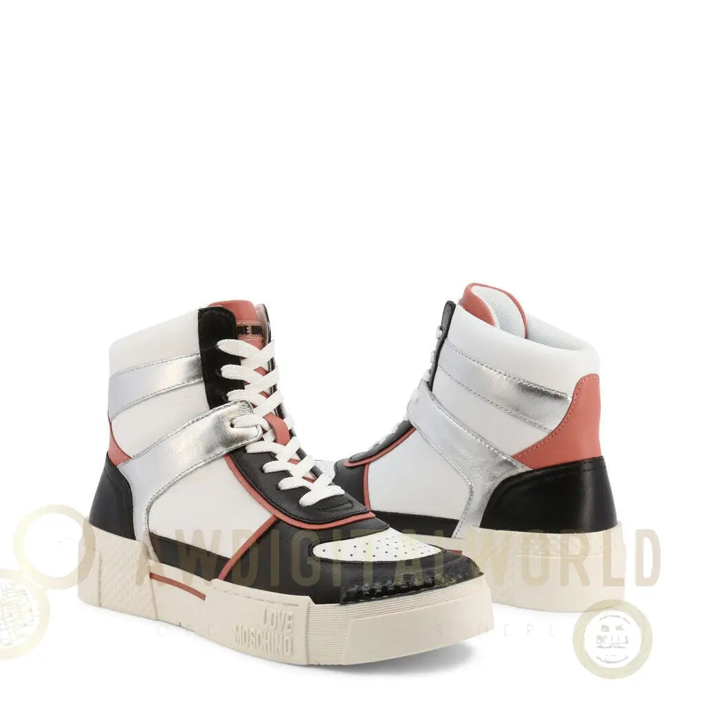 Silver High Top Sneakers Burgundy Hera