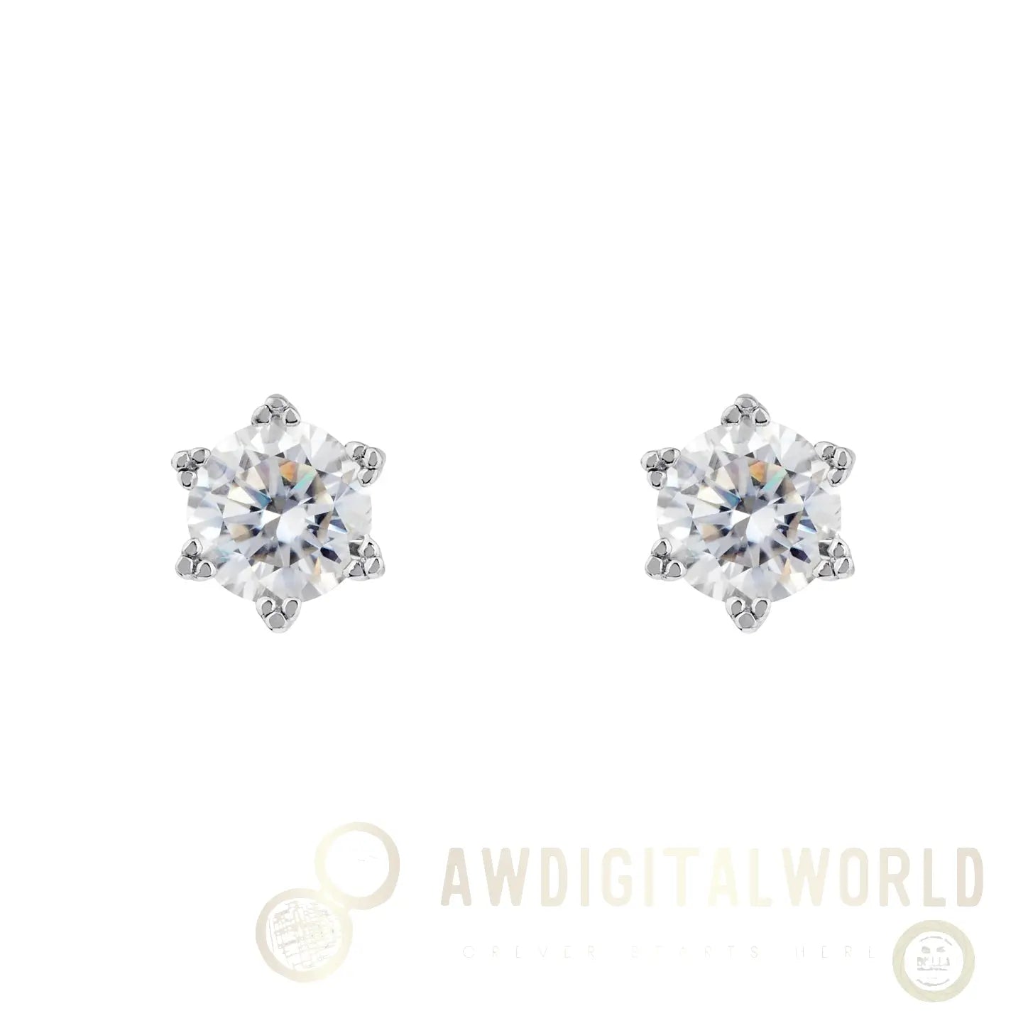 Moissanite Solitaire Diamond Earrings-0