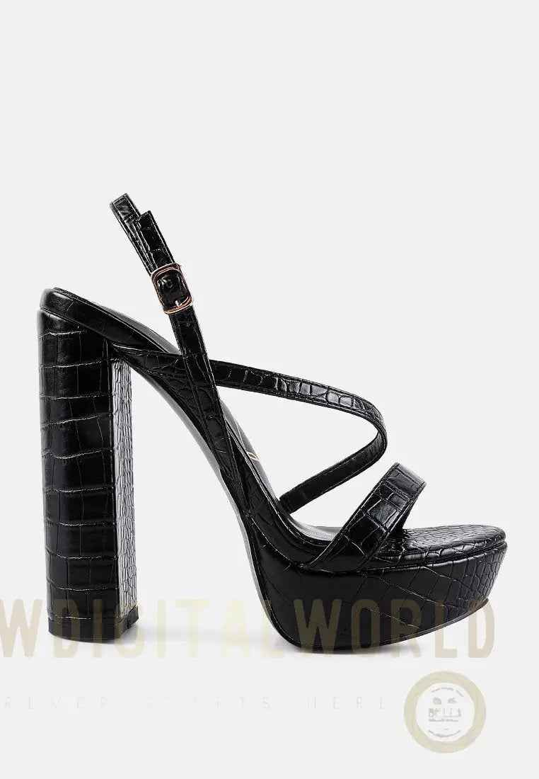 Slegs Slingback Block High Heeled Sandals London Rag