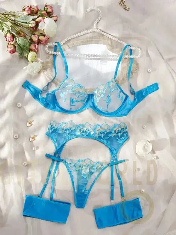 Starry Nights 3 Piece Garter Set - Lingerie Fashionfitz