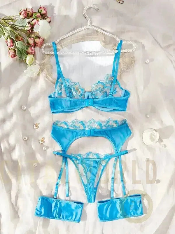 Starry Nights 3 Piece Garter Set - Lingerie Fashionfitz