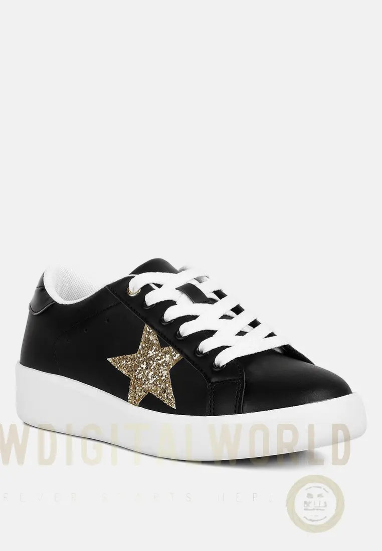 Starry Glitter Star Detail Sneakers London Rag