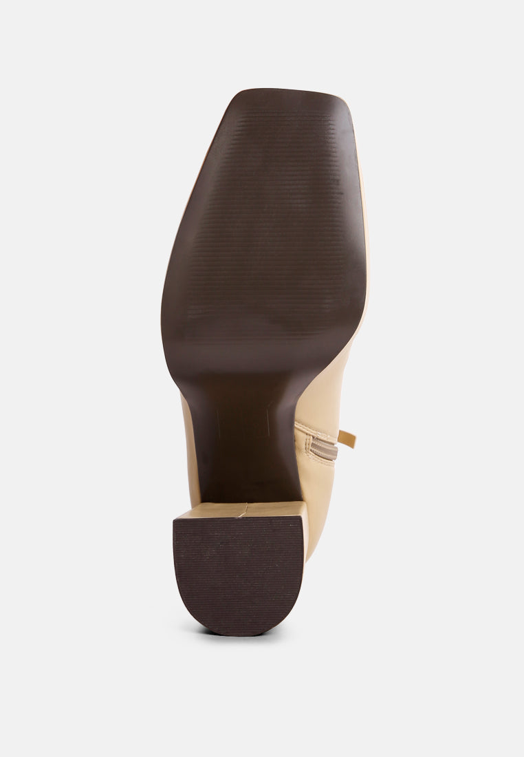 Tintin Square Toe Ankle Heeled Boots-1