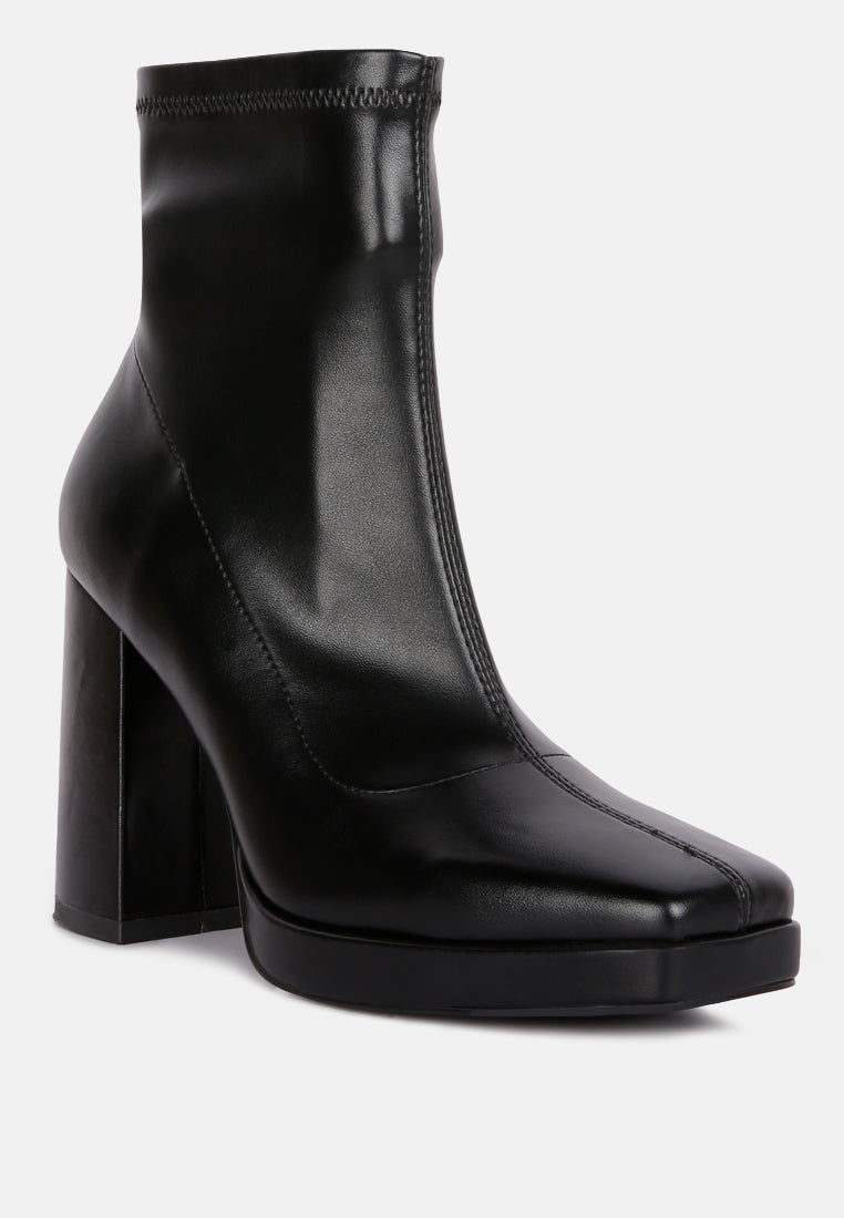 Tintin Square Toe Ankle Heeled Boots-3