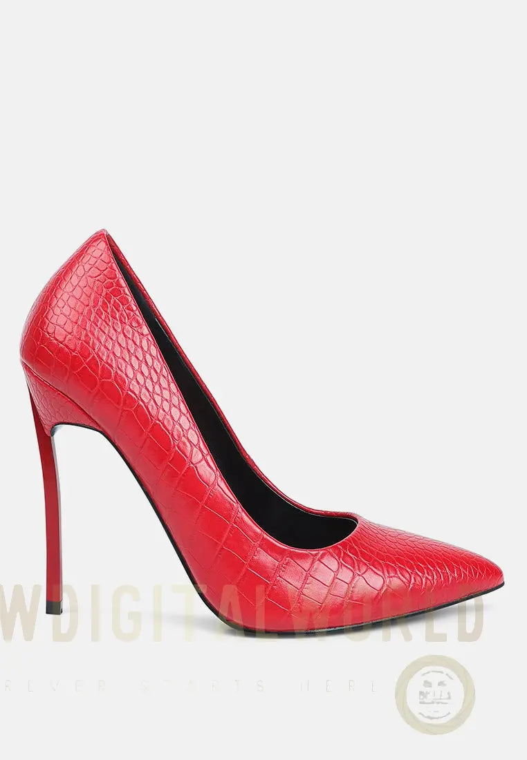 Urchin Croc High Stiletto Heel Pumps London Rag