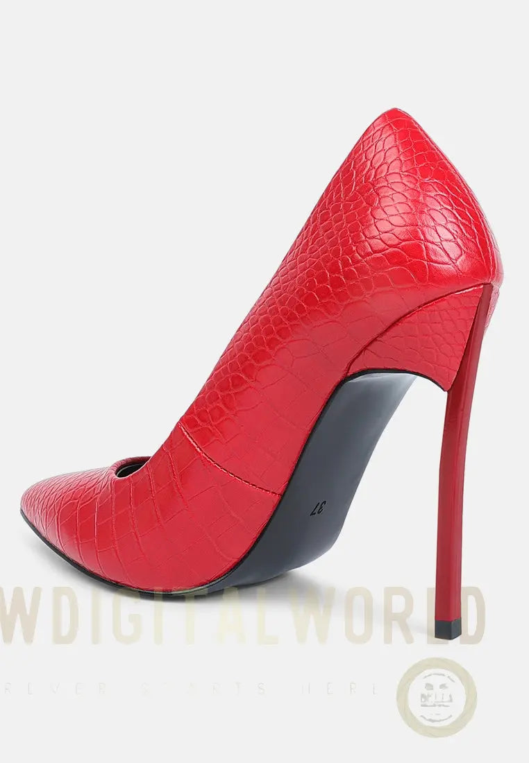 Urchin Croc High Stiletto Heel Pumps London Rag