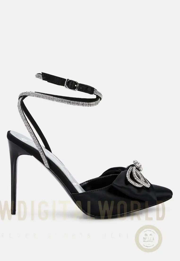 Winged High Heel Rhinestone Embellished Sandals London Rag