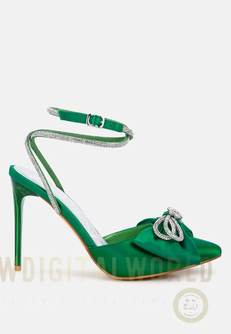 Winged High Heel Rhinestone Embellished Sandals London Rag