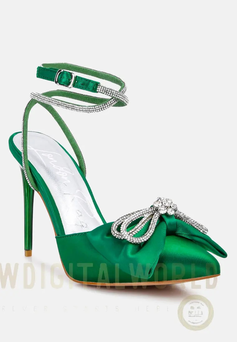 Winged High Heel Rhinestone Embellished Sandals London Rag