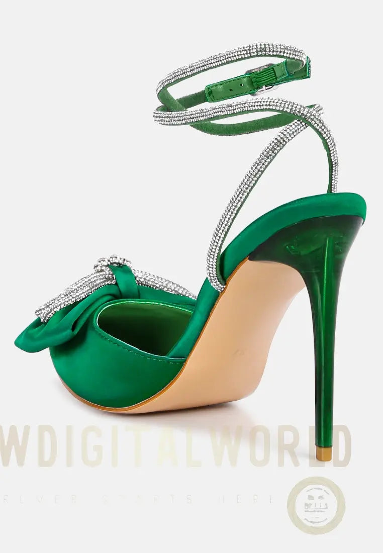 Winged High Heel Rhinestone Embellished Sandals London Rag