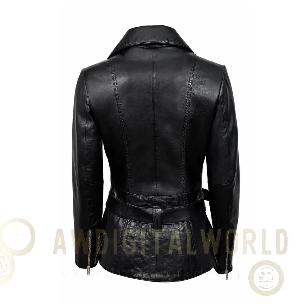 Women’s Feminine Retro Vintage Biker Leather Jacket Riders Republic UK