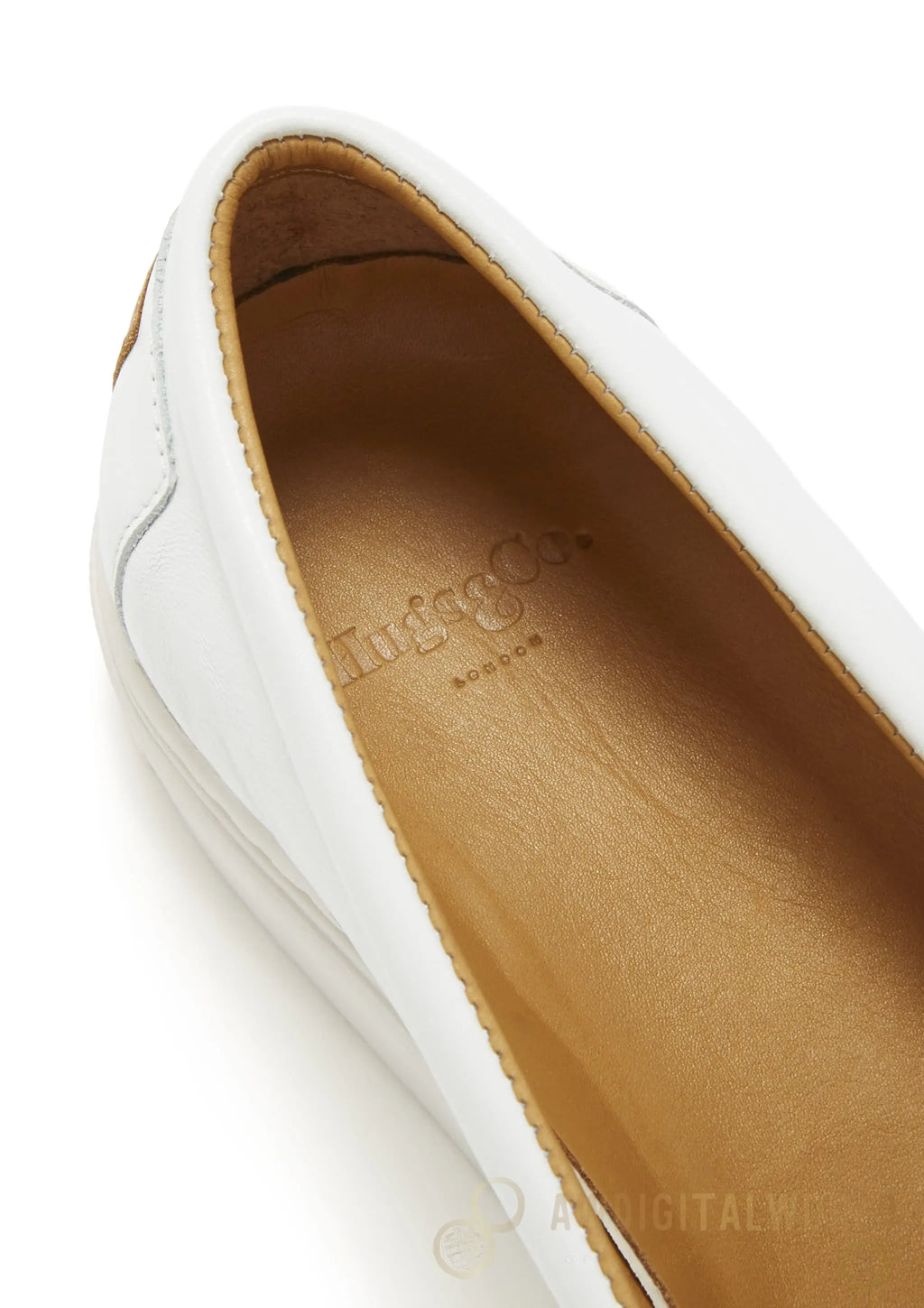 Women's Slip-On Sneakers, white leather Hugs & Co.