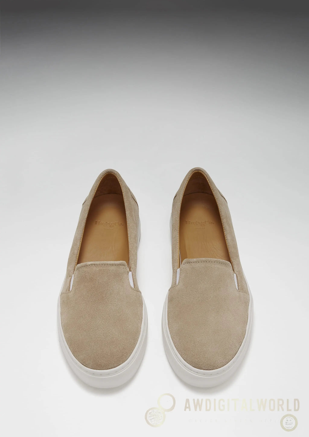 Women's Slip-On Sneakers, taupe suede Hugs & Co.