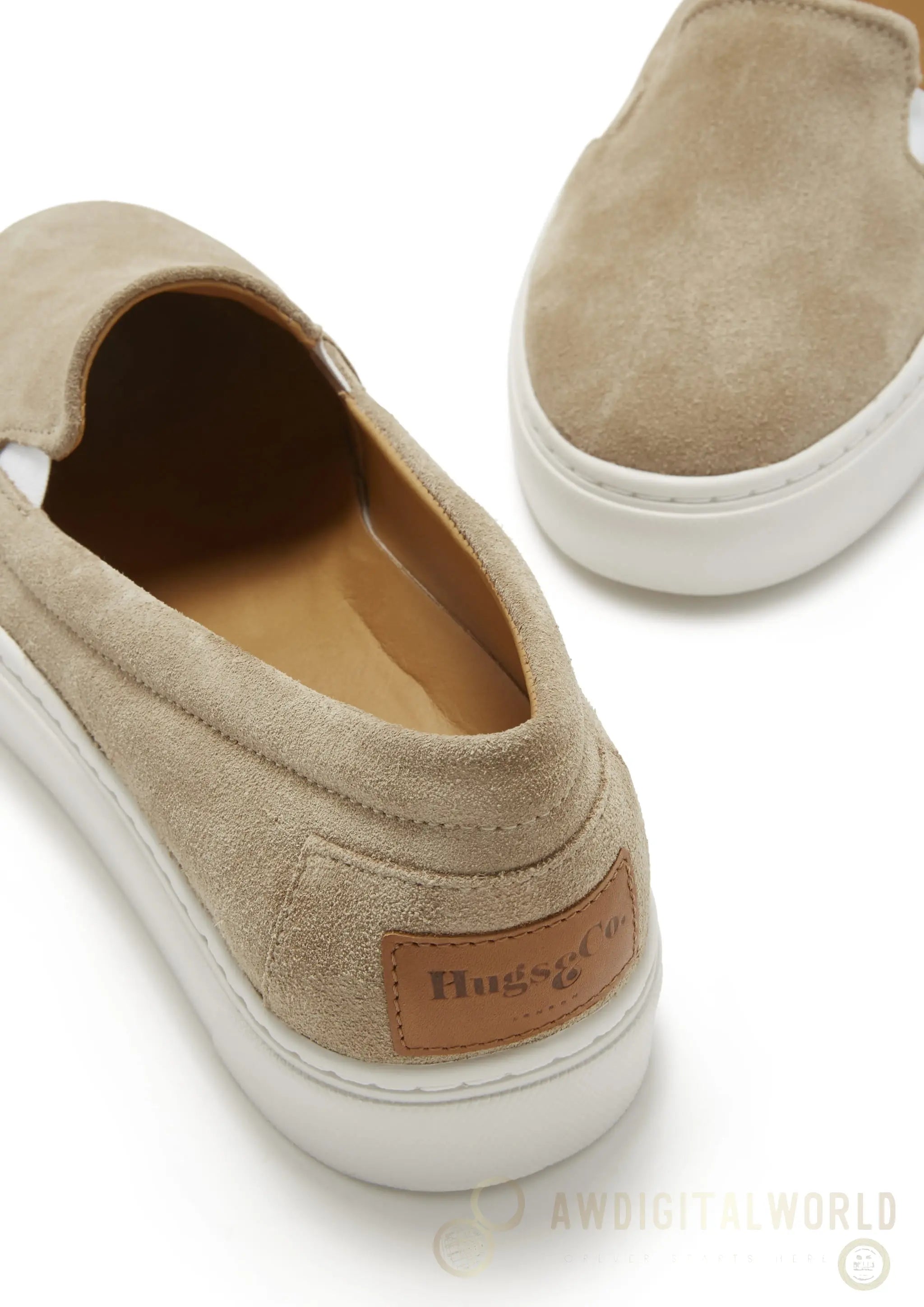 Women's Slip-On Sneakers, taupe suede Hugs & Co.