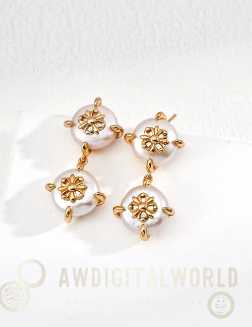Baroque Gothic Iris Pearl Drop Earrings Bliss Bliss Giftique